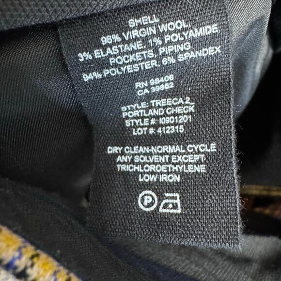 Theory Treeca 2 Portland Check Chino Wool-blend Stretch Pants Multi Sz 4 New - Picture 16 of 16